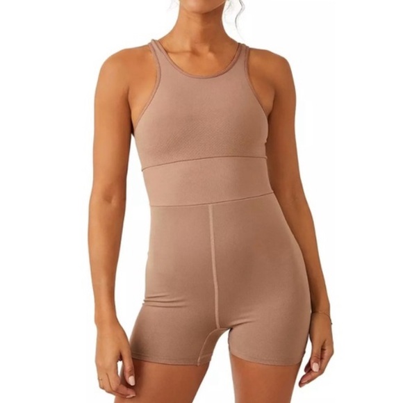 Free People Movement Every Single Time Runsie Size XS small taupe brown - Picture 10 of 10